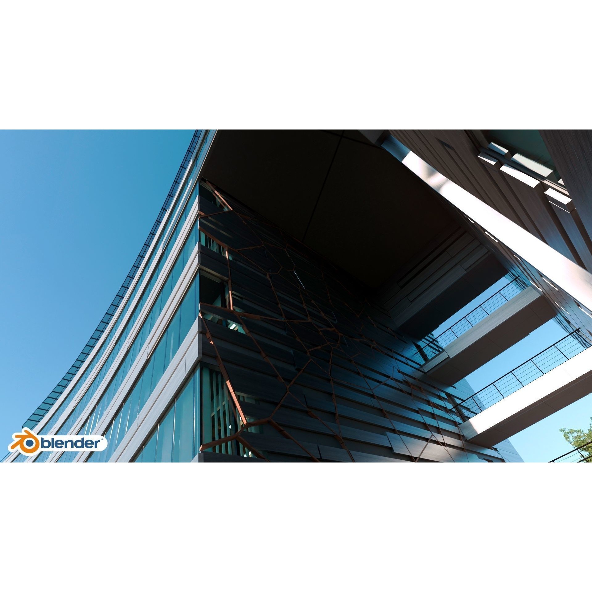 Glass Office Building - Day and Night 3D Model - View 43