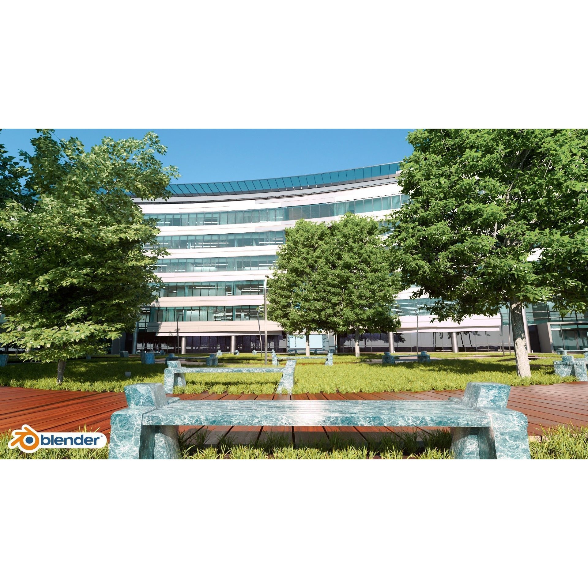 Glass Office Building - Day and Night 3D Model - View 47