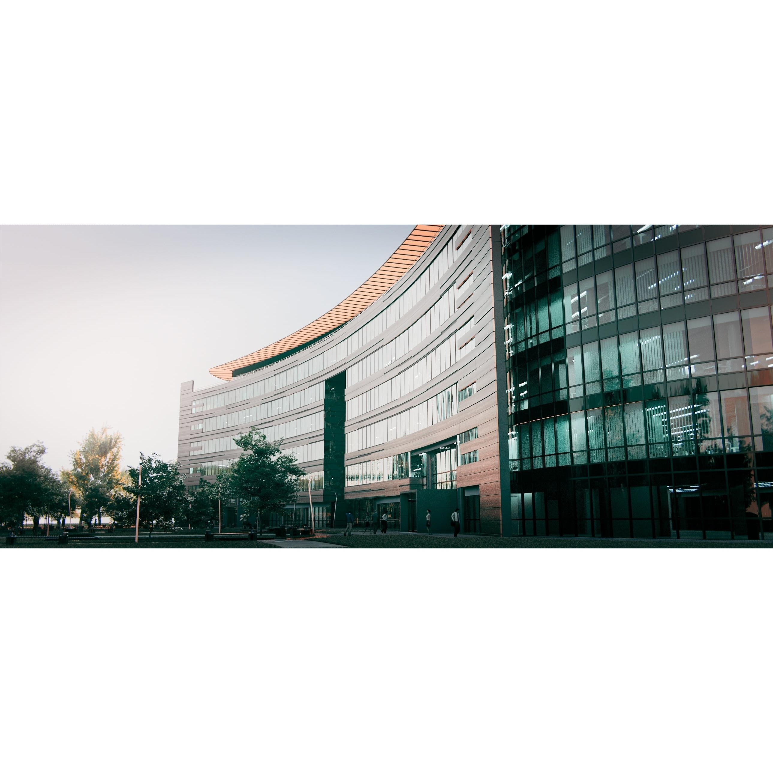 Glass Office Building - Day and Night 3D Model - View 5