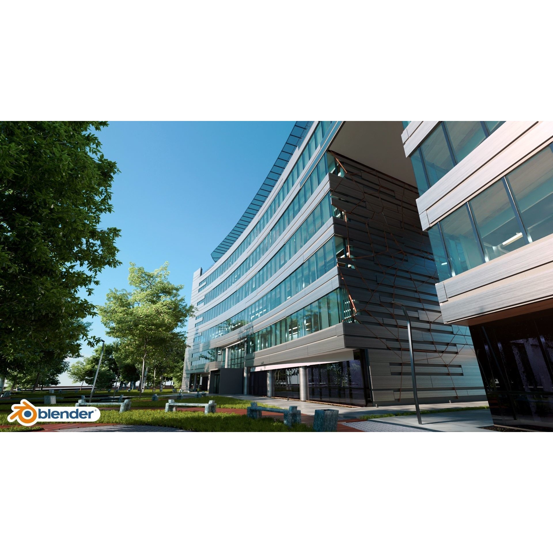 Glass Office Building - Day and Night 3D Model - View 50