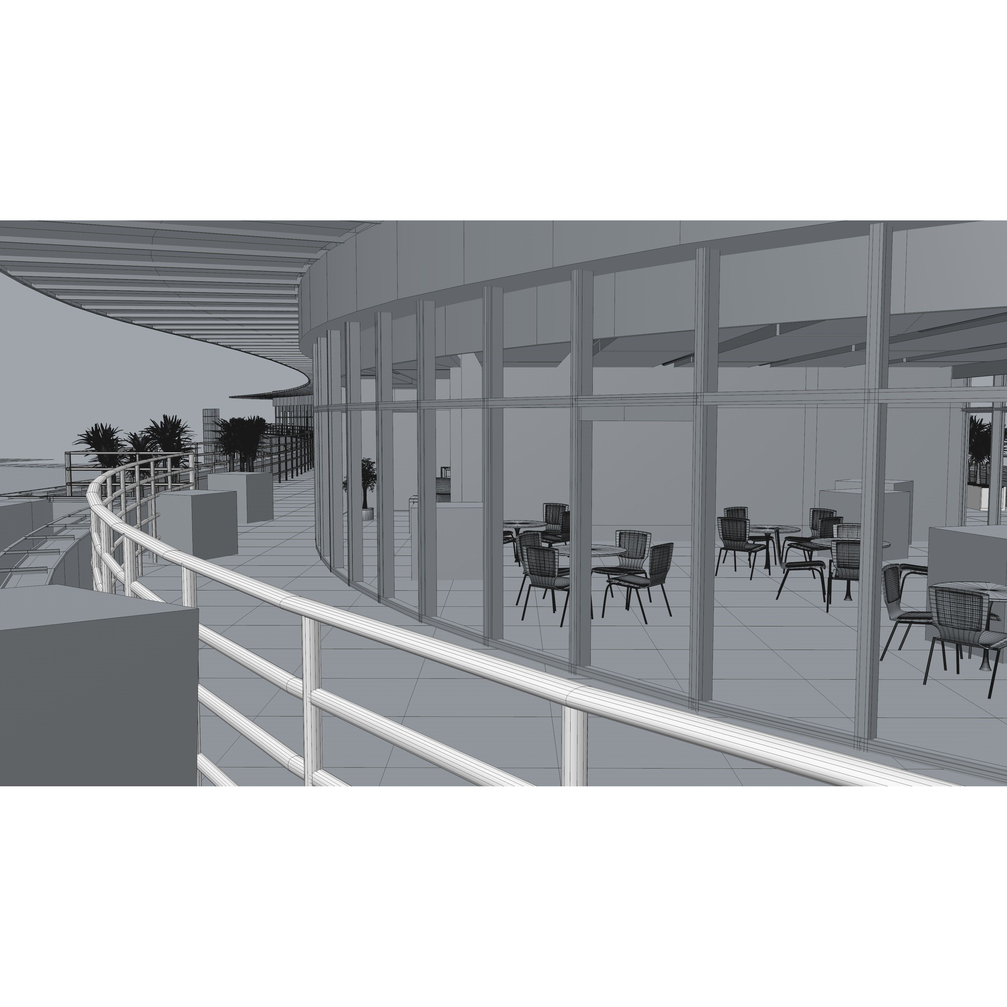 Glass Office Building - Day and Night 3D Model - View 53