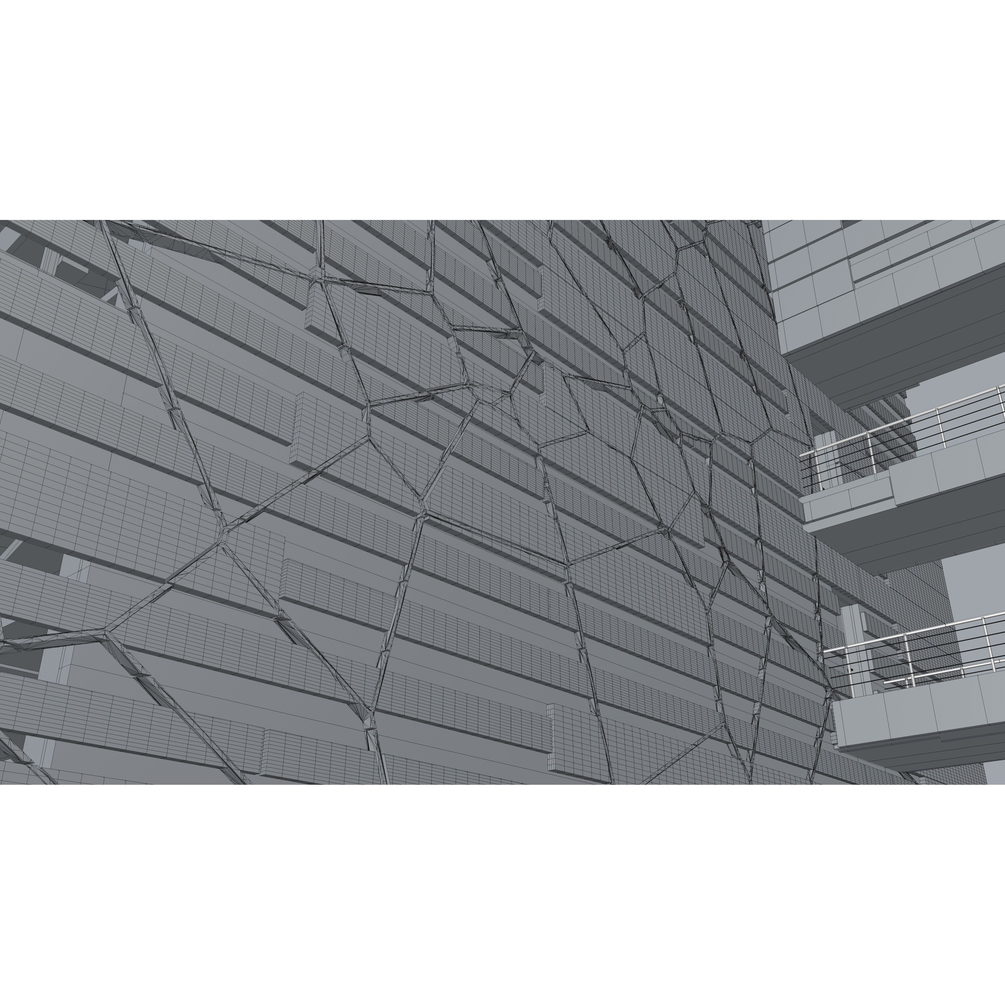 Glass Office Building - Day and Night 3D Model - View 58