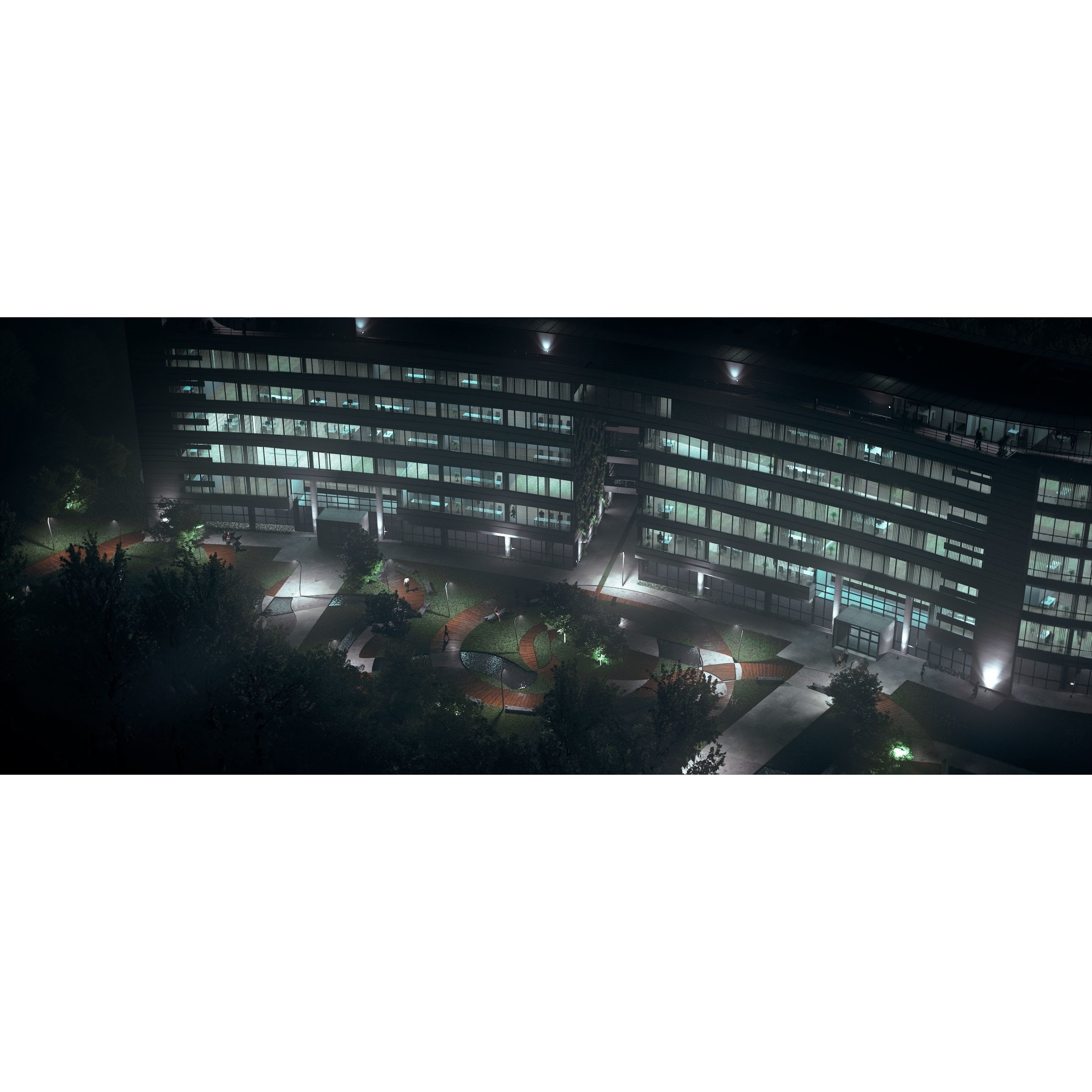 Glass Office Building - Day and Night 3D Model - View 61