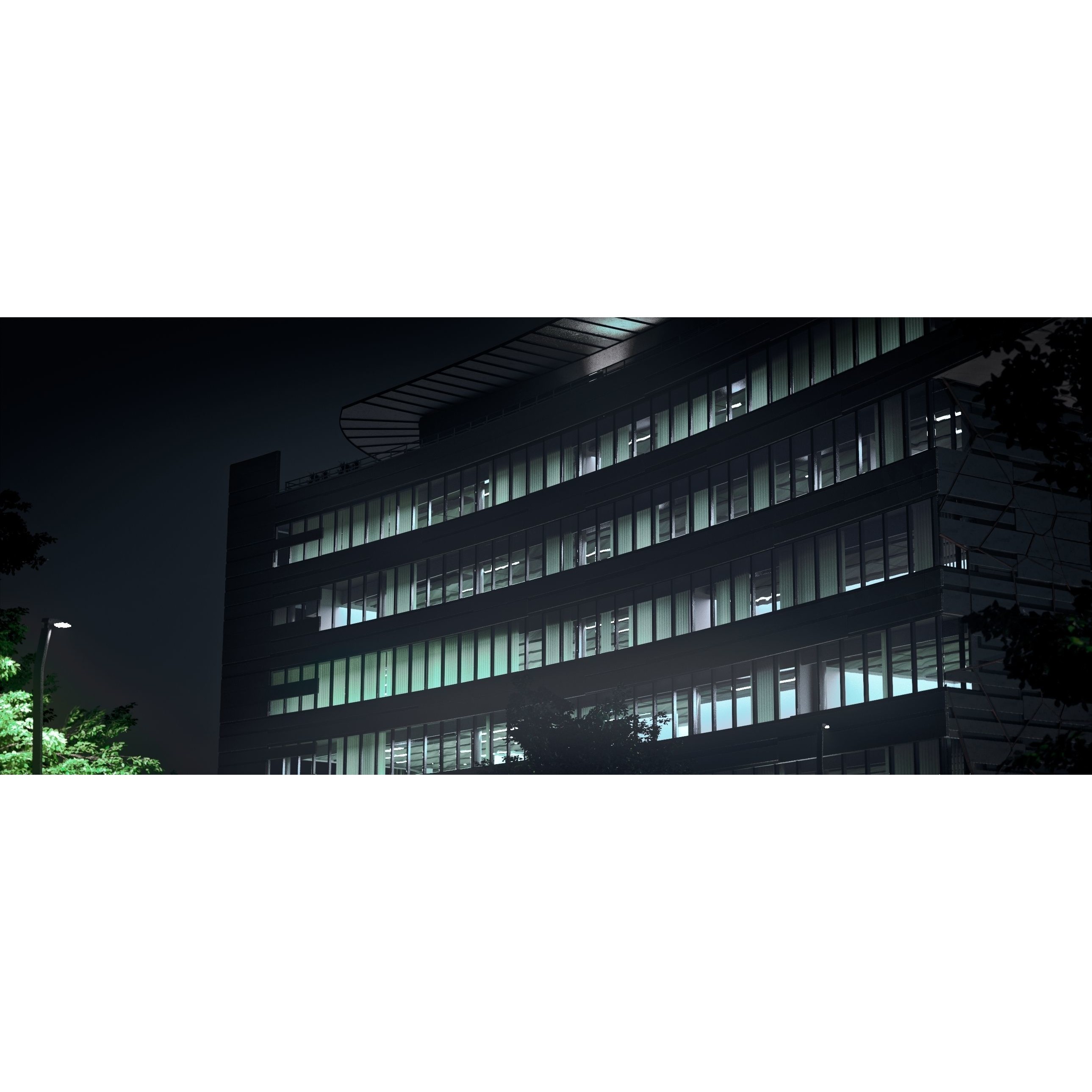 Glass Office Building - Day and Night 3D Model - View 63