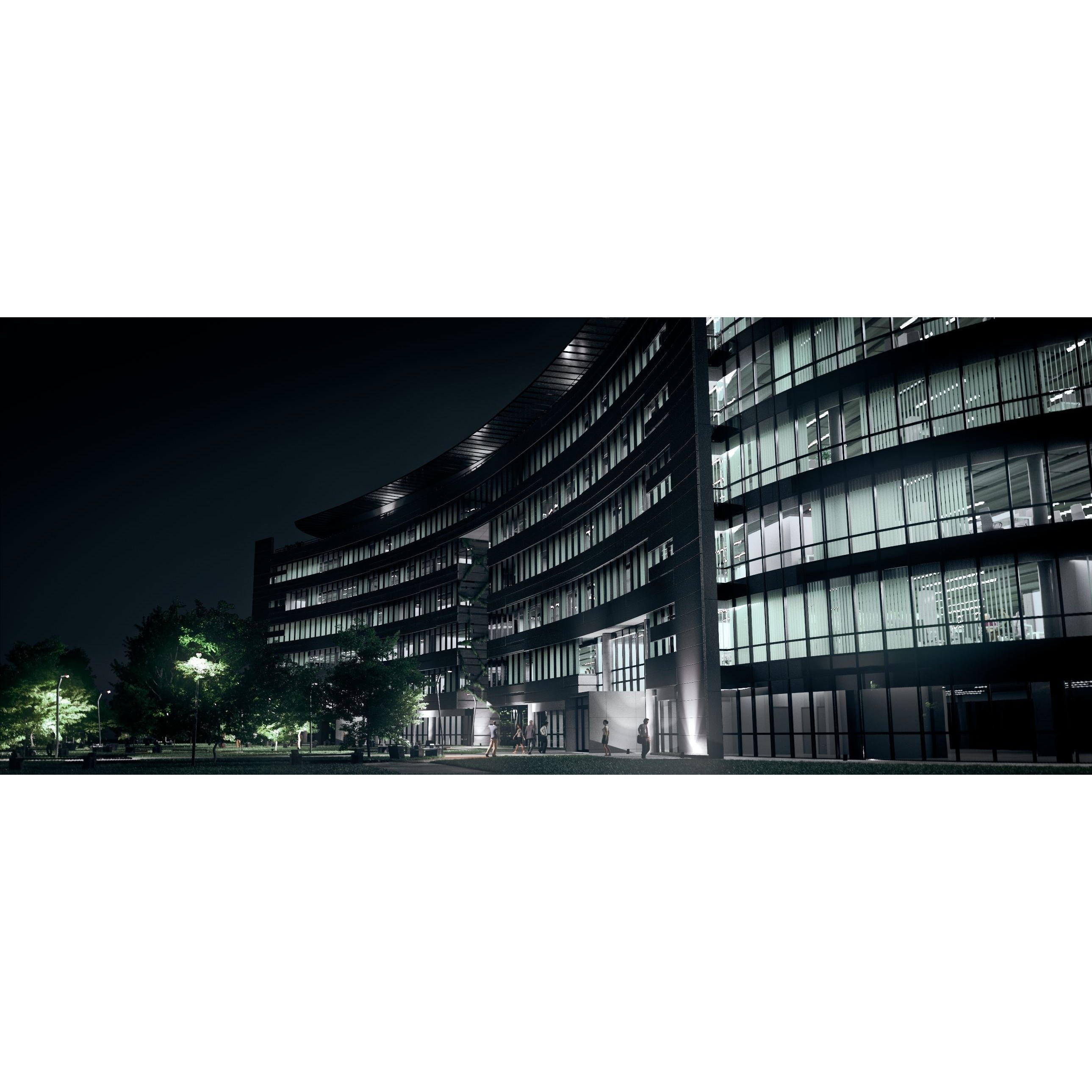 Glass Office Building - Day and Night 3D Model - View 69