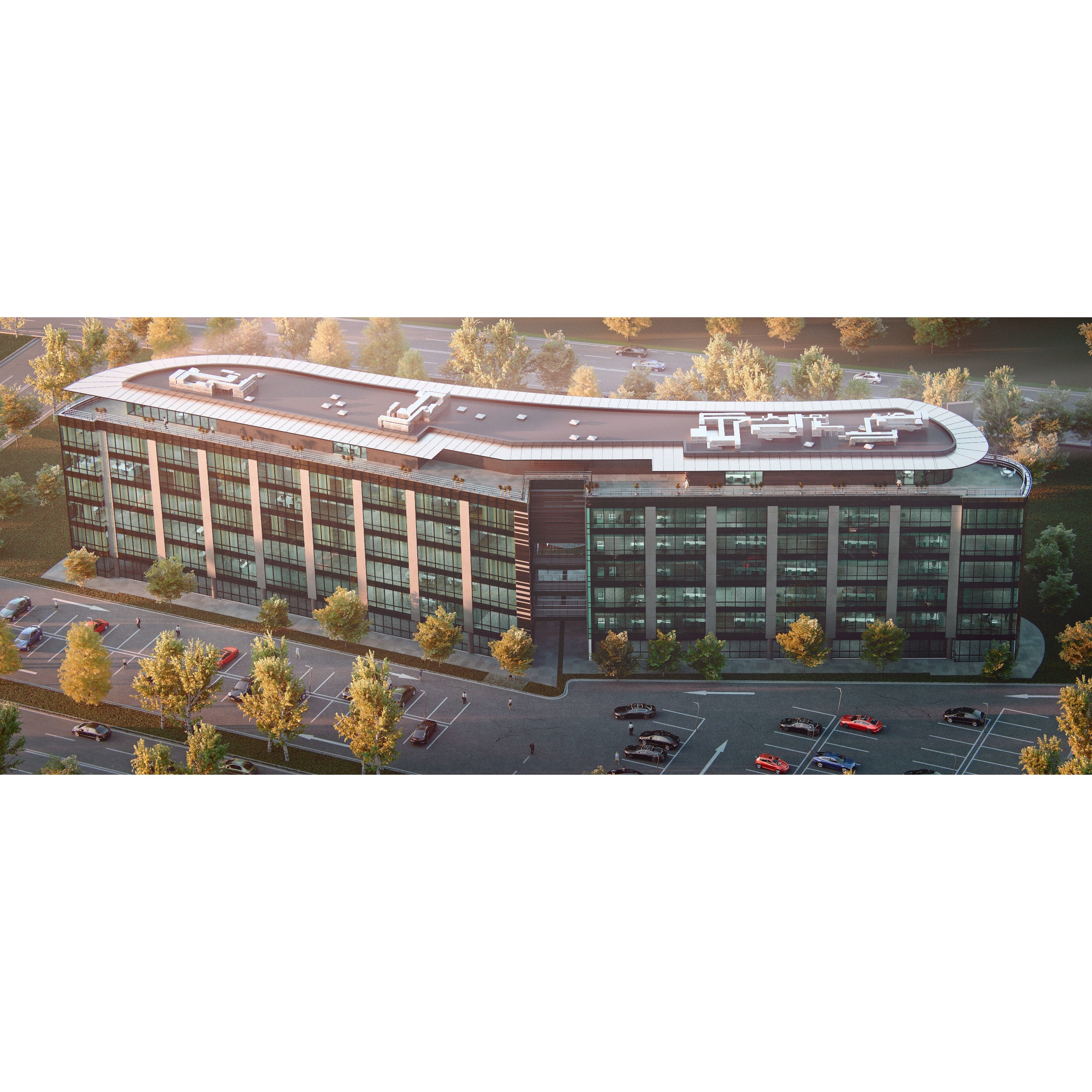 Glass Office Building - Day and Night 3D Model - View 9