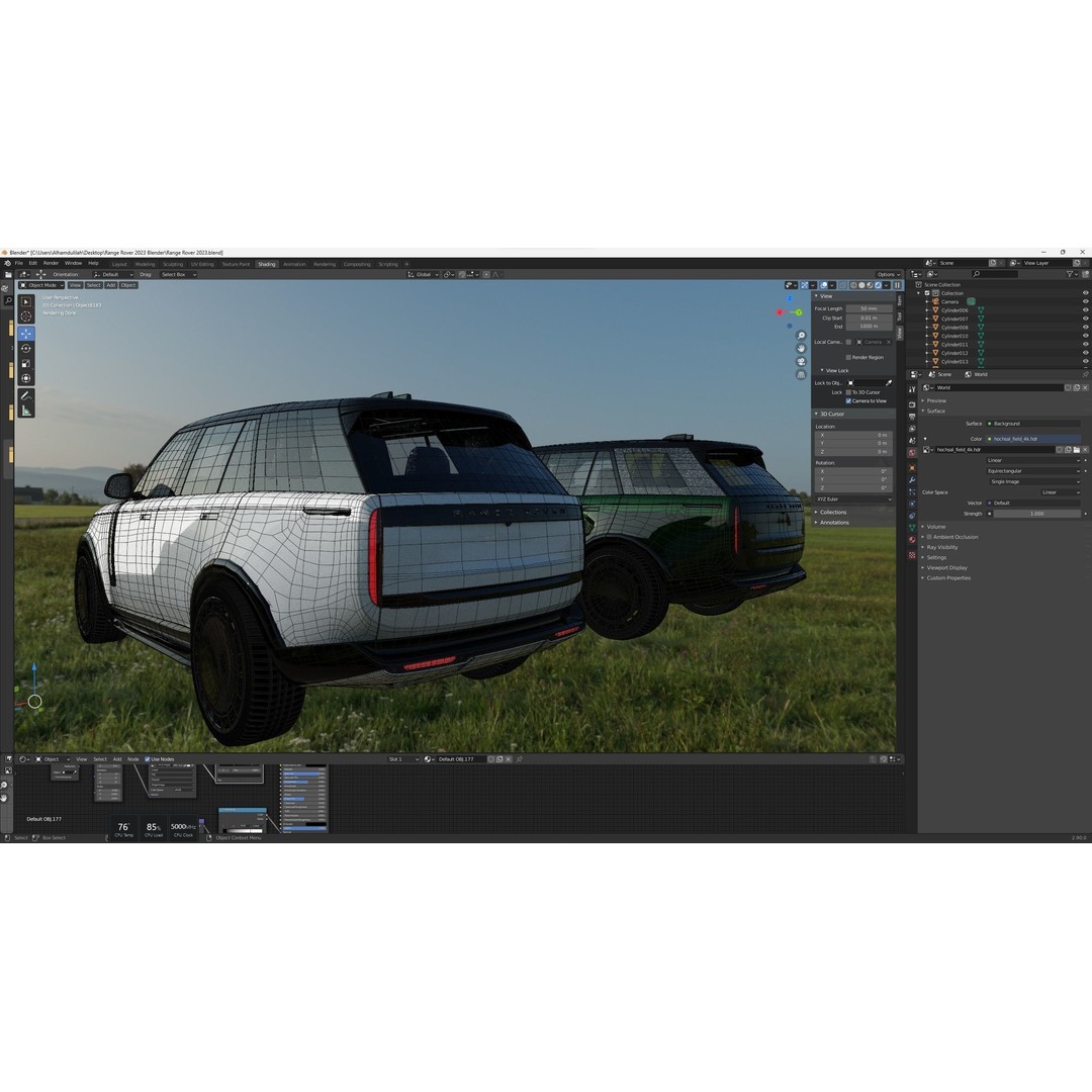 Range Rover 2024 3D Model – Low Poly Game Asset, FBX, OBJ, Blender - View 10