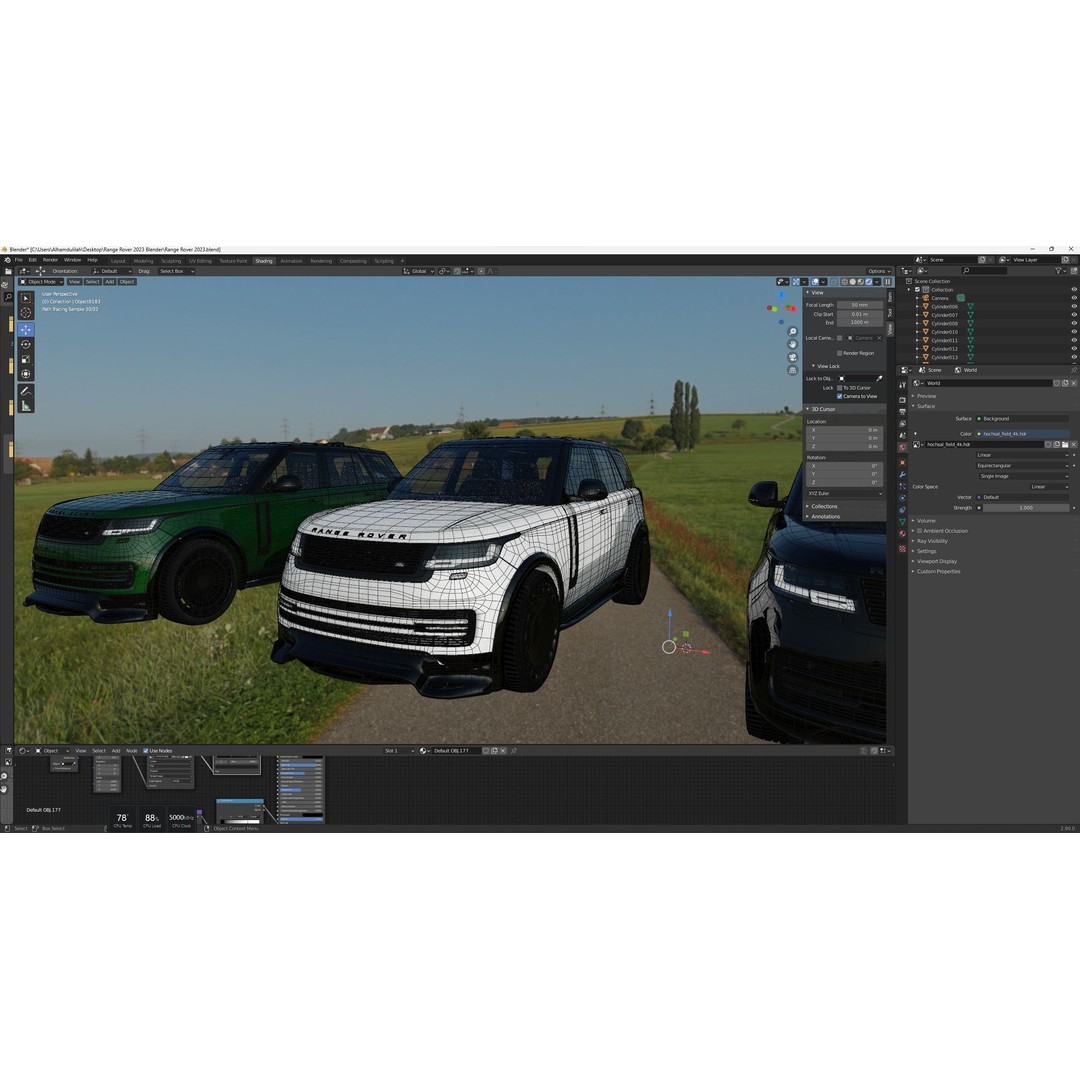 Range Rover 2024 3D Model – Low Poly Game Asset, FBX, OBJ, Blender - View 11