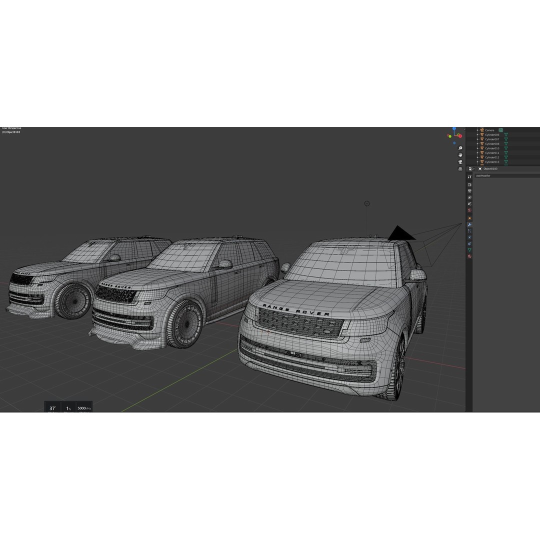 Range Rover 2024 3D Model – Low Poly Game Asset, FBX, OBJ, Blender - View 13