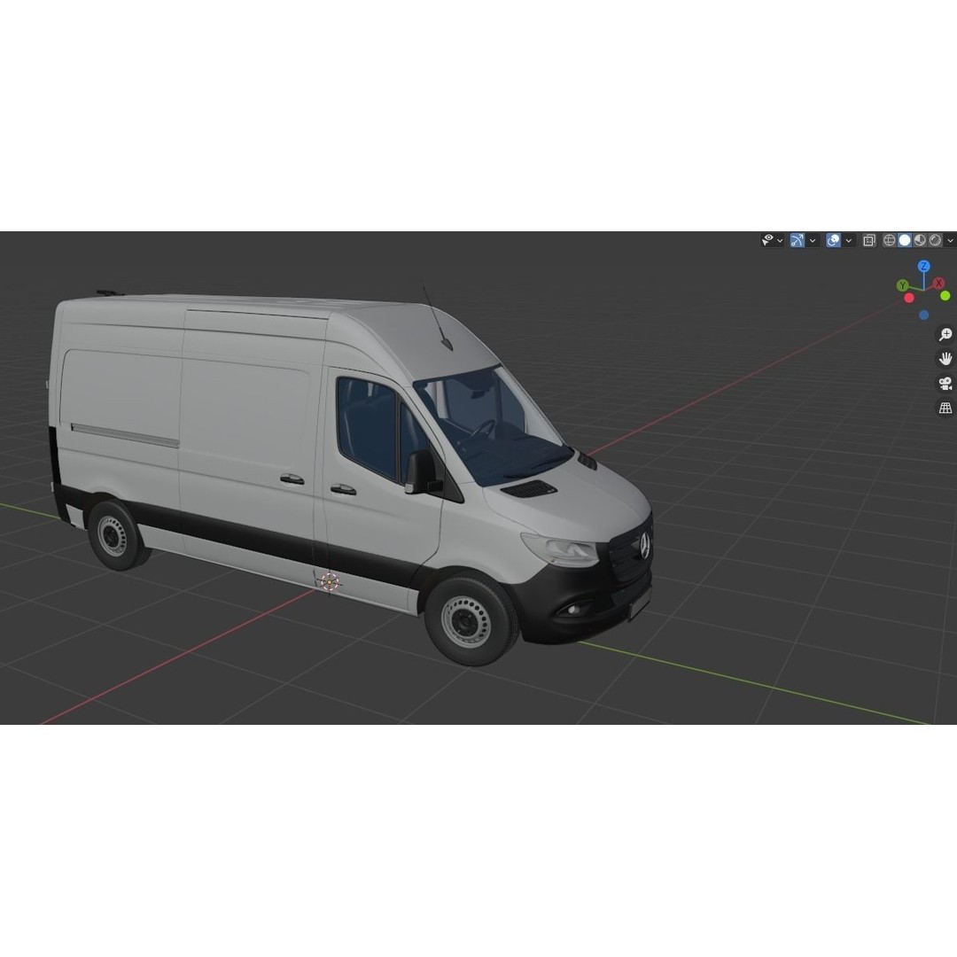 Mercedes-Benz Sprinter L2H2 Van 3D Model – High Poly Game Asset, FBX, OBJ, Blender