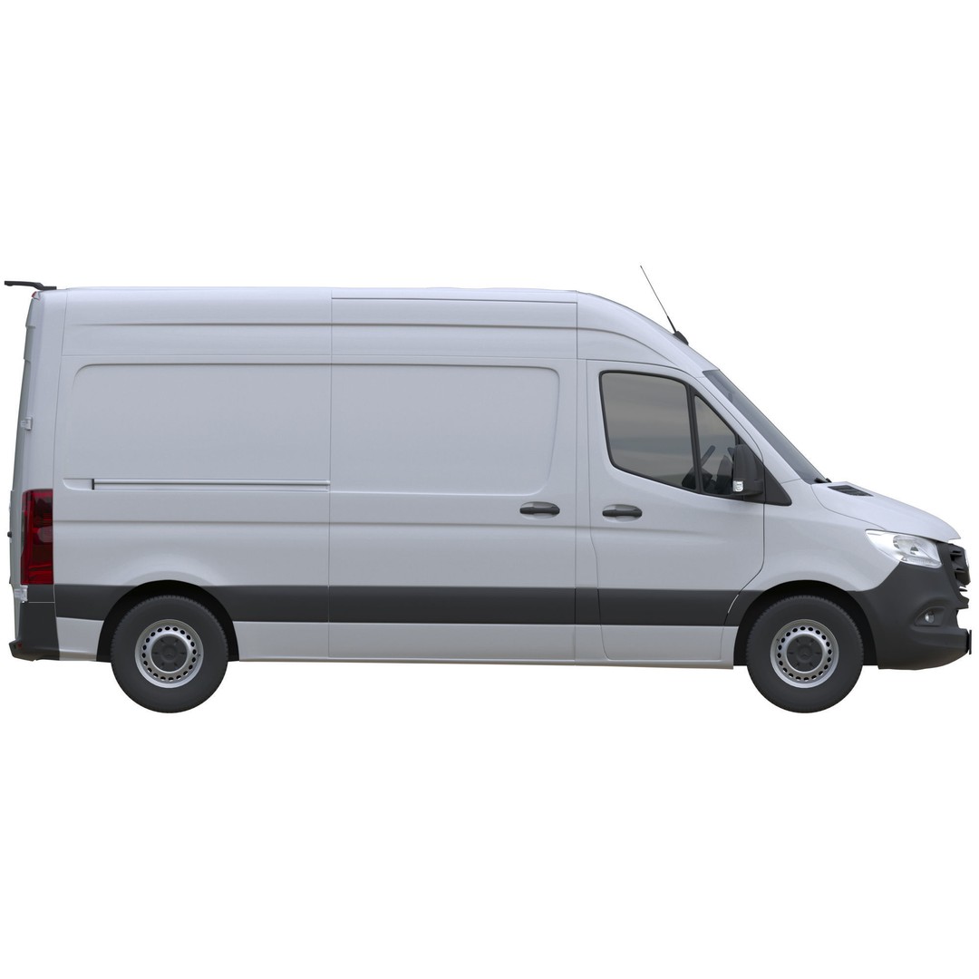 Mercedes-Benz Sprinter L2H2 Van 3D Model – High Poly Game Asset, FBX, OBJ, Blender - View 11