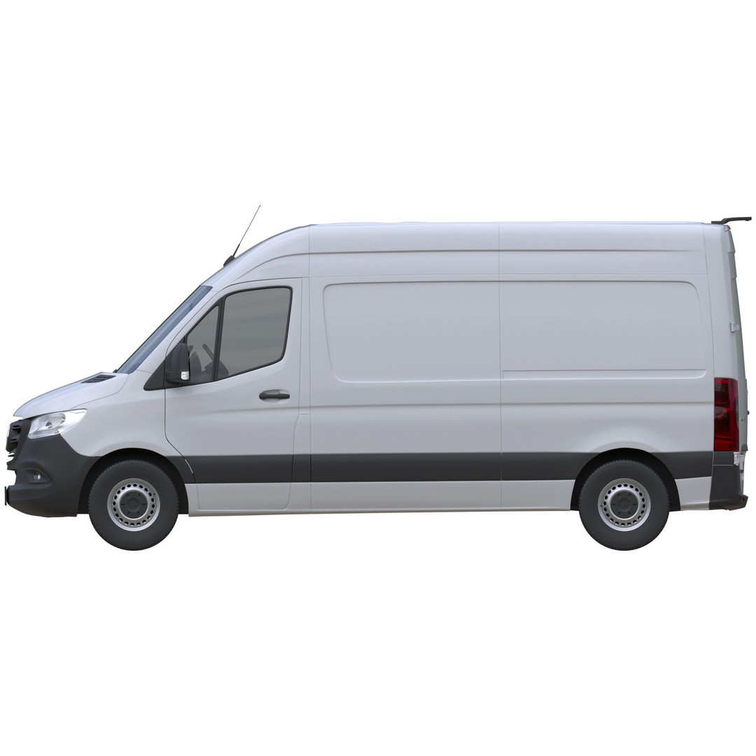 Mercedes-Benz Sprinter L2H2 Van 3D Model – High Poly Game Asset, FBX, OBJ, Blender - View 12