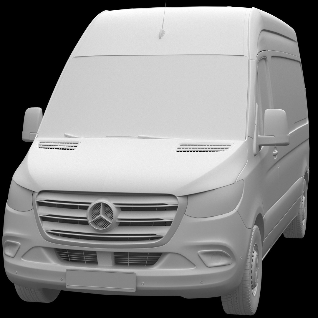 Mercedes-Benz Sprinter L2H2 Van 3D Model – High Poly Game Asset, FBX, OBJ, Blender - View 15