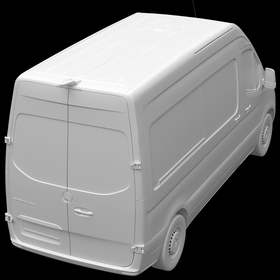 Mercedes-Benz Sprinter L2H2 Van 3D Model – High Poly Game Asset, FBX, OBJ, Blender - View 16