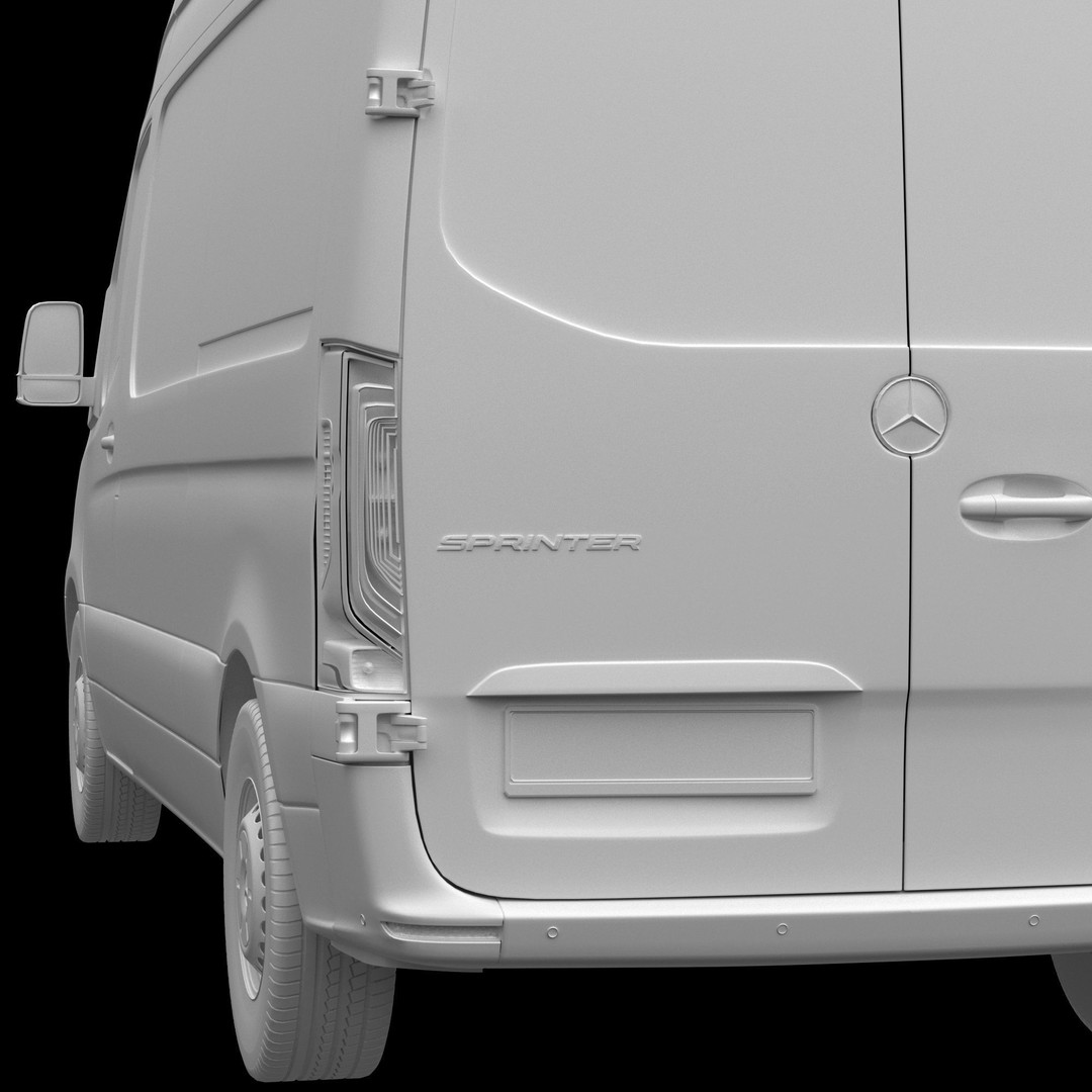 Mercedes-Benz Sprinter L2H2 Van 3D Model – High Poly Game Asset, FBX, OBJ, Blender - View 17