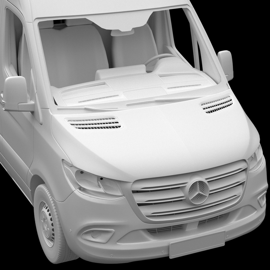 Mercedes-Benz Sprinter L2H2 Van 3D Model – High Poly Game Asset, FBX, OBJ, Blender - View 18