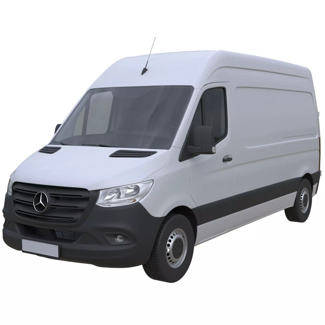 Mercedes-Benz Sprinter L2H2 Van 3D Model – High Poly Game Asset, FBX, OBJ, Blender - View 2