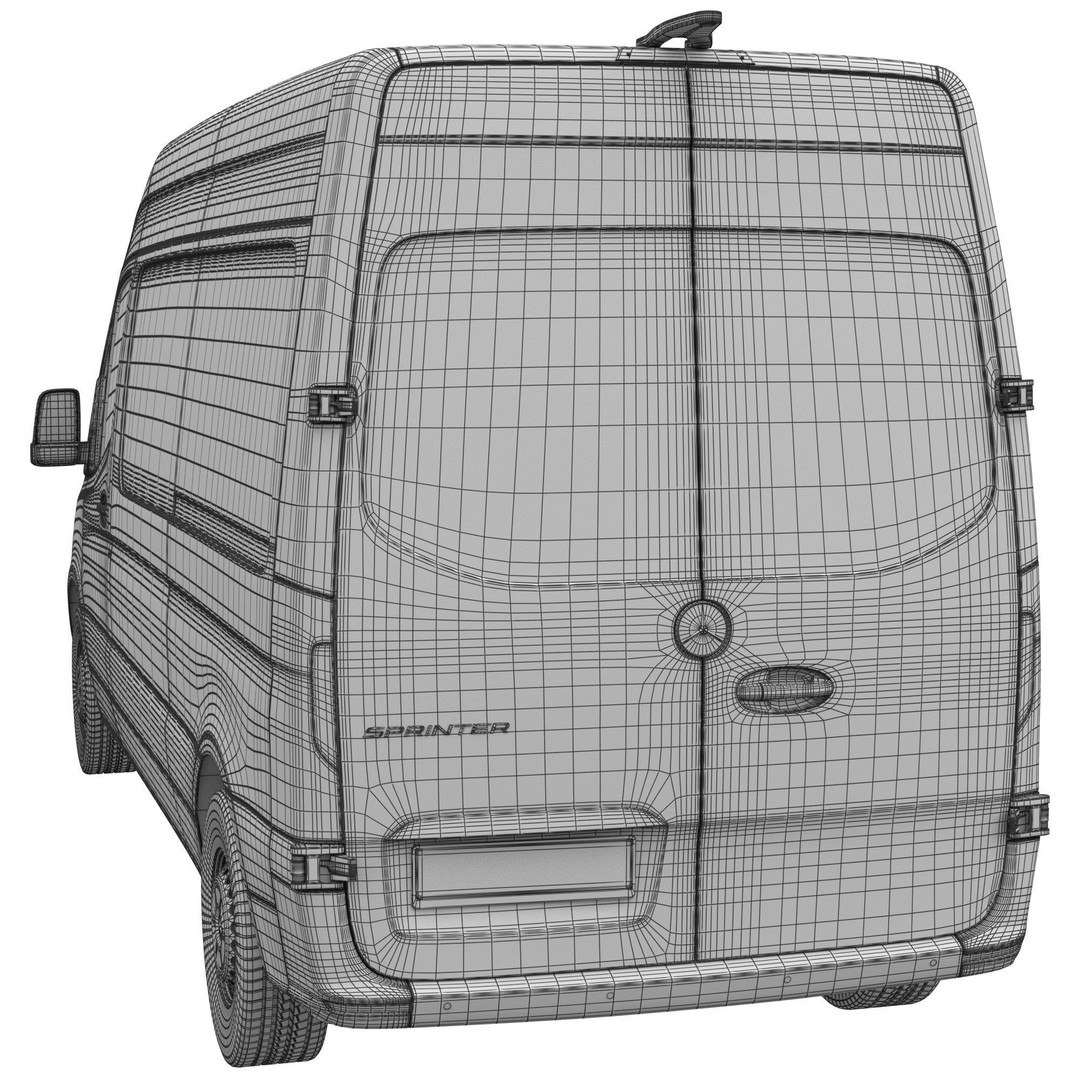 Mercedes-Benz Sprinter L2H2 Van 3D Model – High Poly Game Asset, FBX, OBJ, Blender - View 20