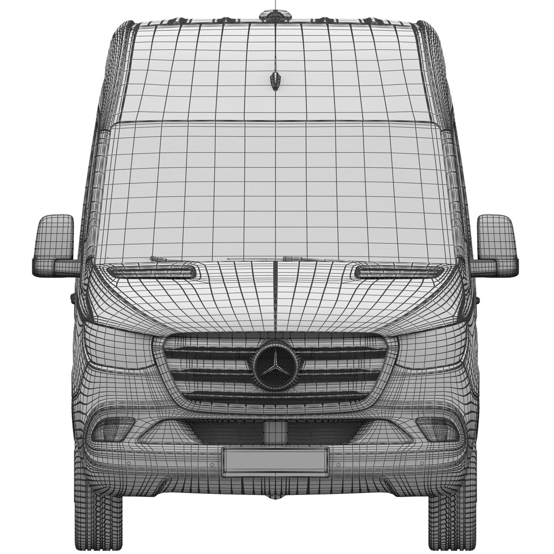 Mercedes-Benz Sprinter L2H2 Van 3D Model – High Poly Game Asset, FBX, OBJ, Blender - View 21