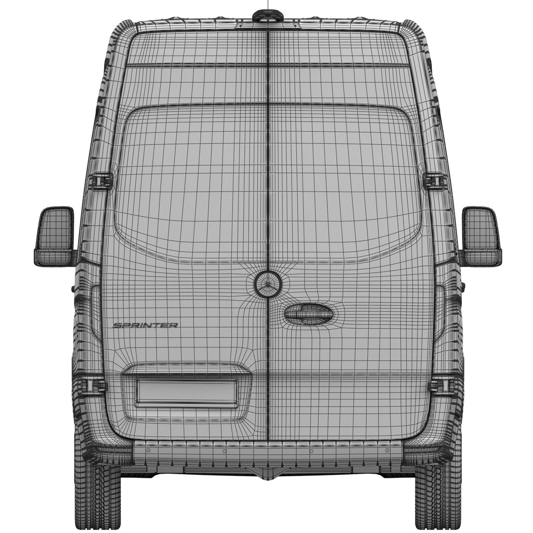Mercedes-Benz Sprinter L2H2 Van 3D Model – High Poly Game Asset, FBX, OBJ, Blender - View 22