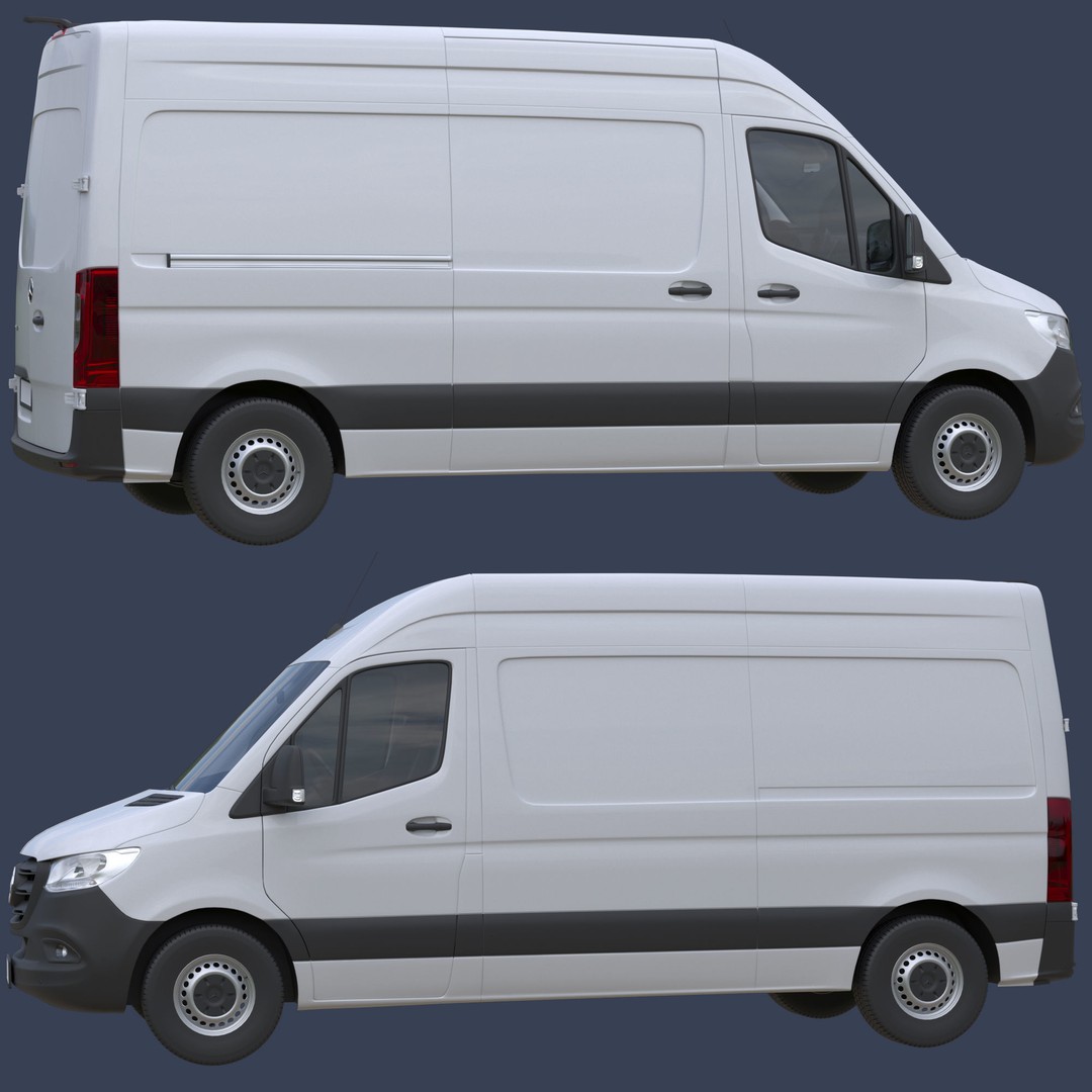 Mercedes-Benz Sprinter L2H2 Van 3D Model – High Poly Game Asset, FBX, OBJ, Blender - View 26