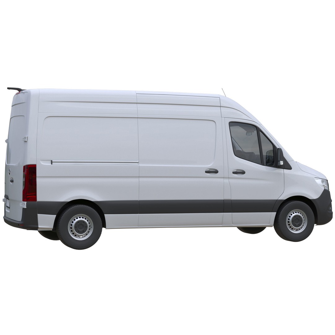 Mercedes-Benz Sprinter L2H2 Van 3D Model – High Poly Game Asset, FBX, OBJ, Blender - View 4