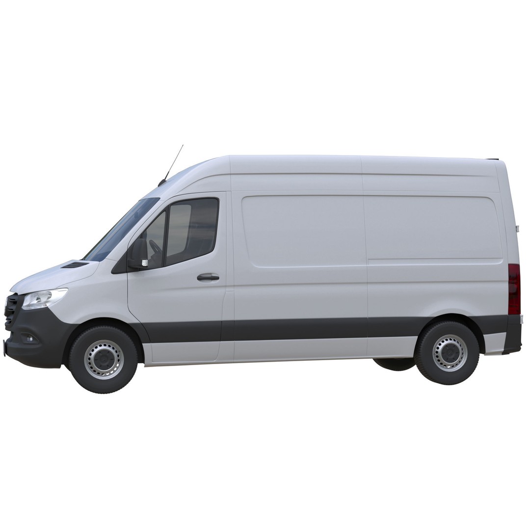 Mercedes-Benz Sprinter L2H2 Van 3D Model – High Poly Game Asset, FBX, OBJ, Blender - View 5