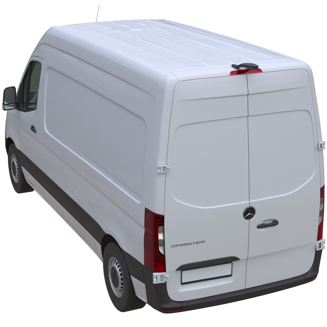 Mercedes-Benz Sprinter L2H2 Van 3D Model – High Poly Game Asset, FBX, OBJ, Blender - View 6