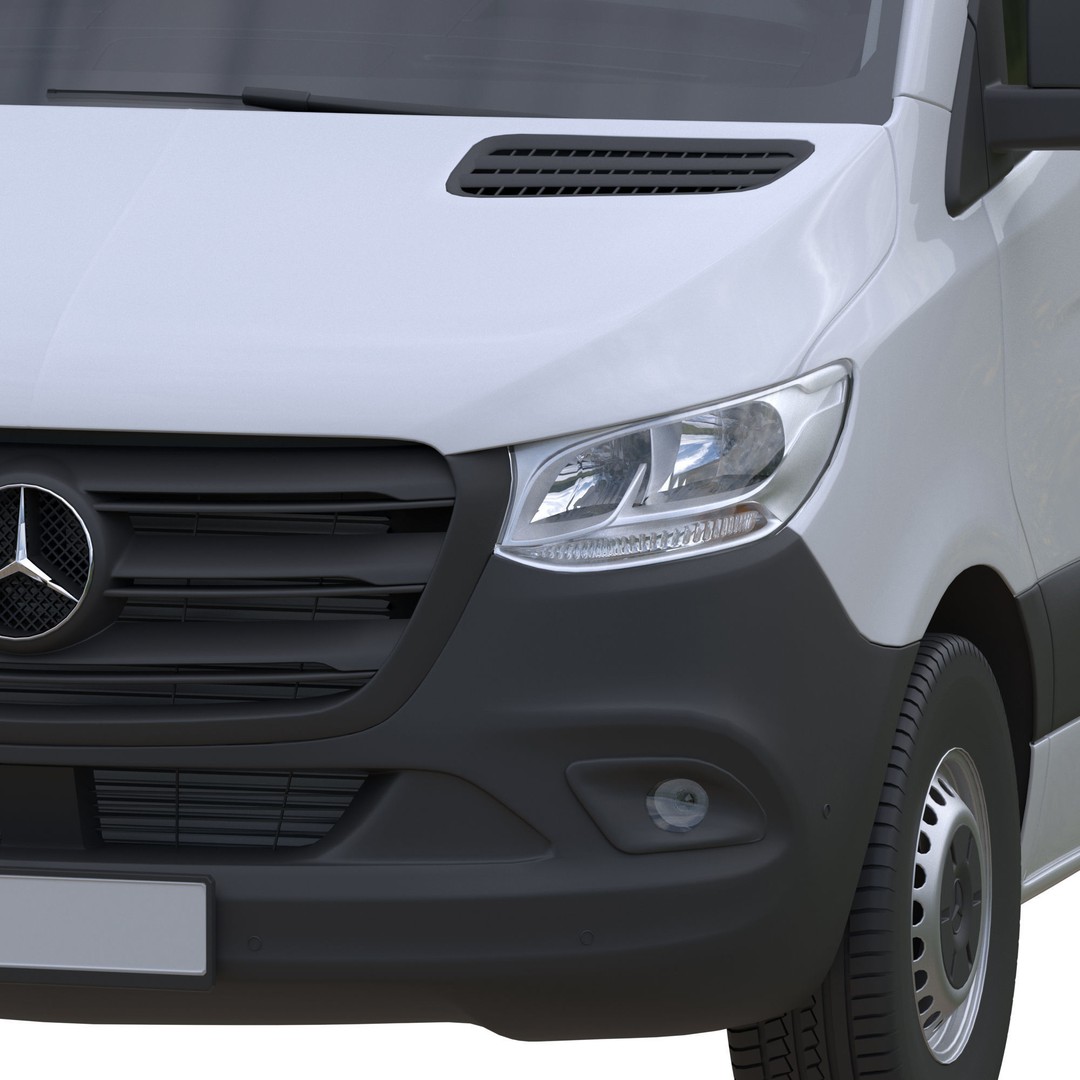 Mercedes-Benz Sprinter L2H2 Van 3D Model – High Poly Game Asset, FBX, OBJ, Blender - View 8