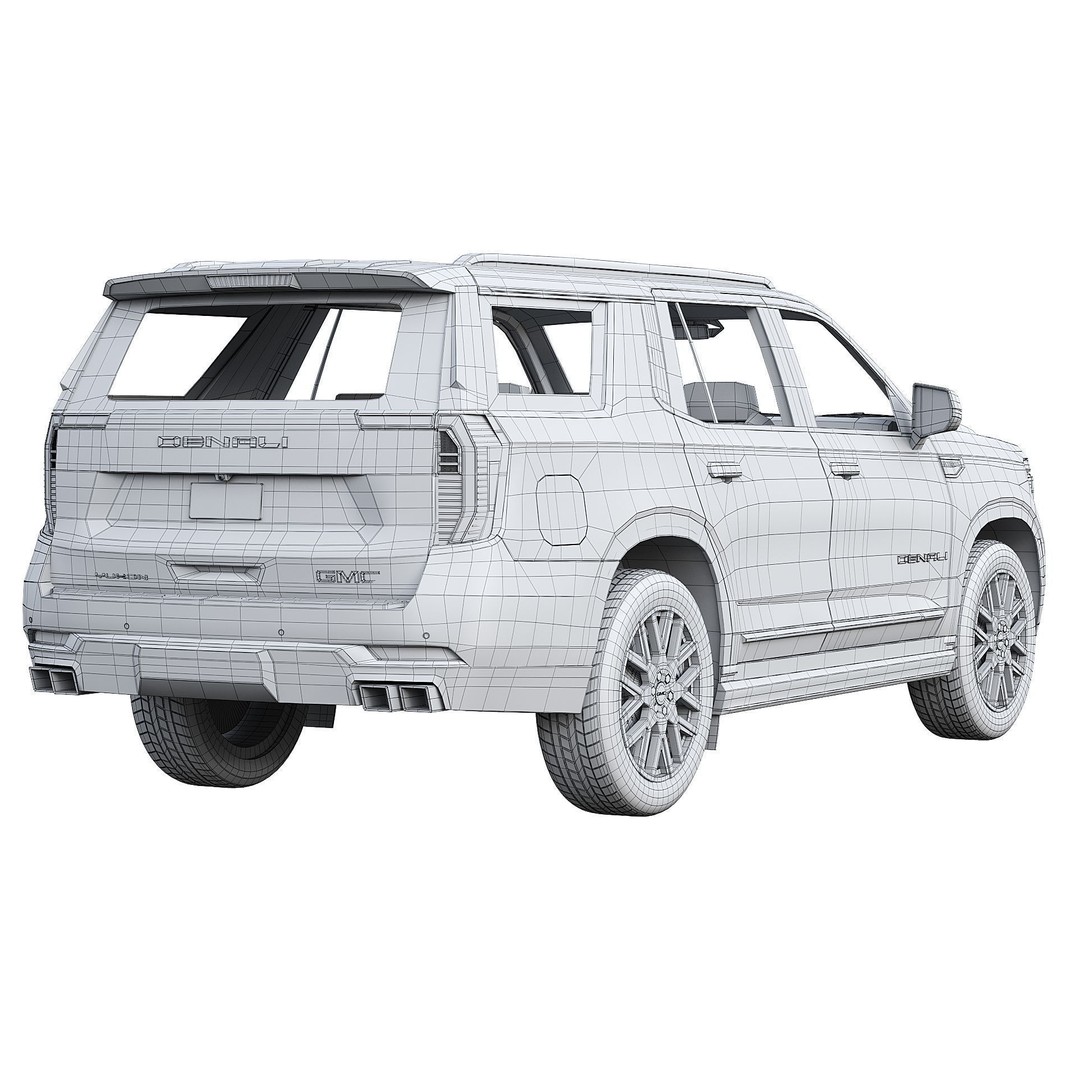 GMC Yukon Denali 2025 3D Model – High Poly SUV with PBR Textures, FBX
