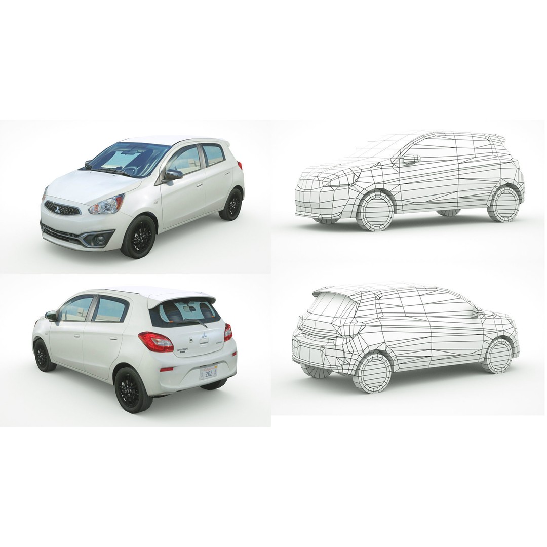 25 Low Poly Hatchbacks 3D Model – Game Ready Vehicles, FBX - View 16