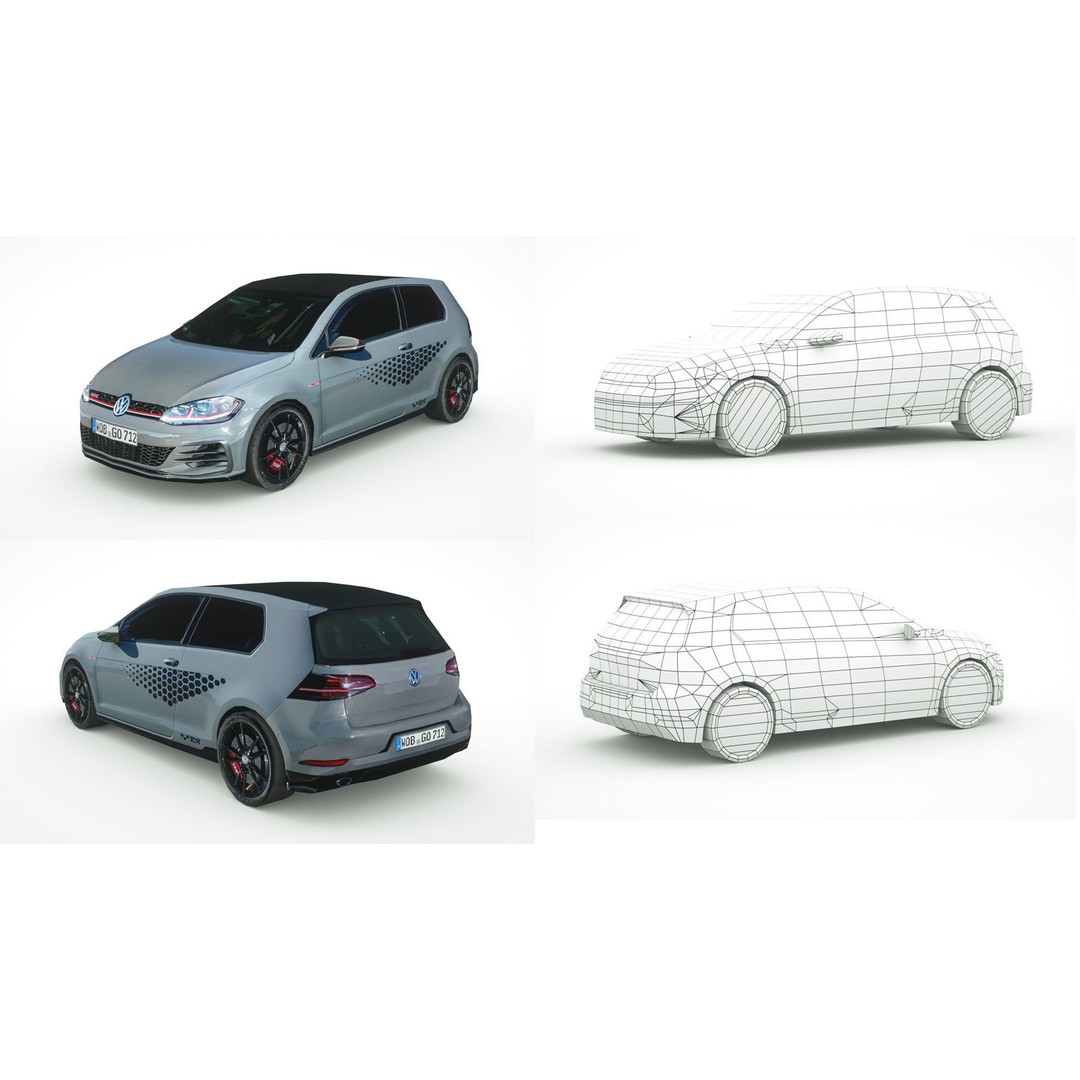25 Low Poly Hatchbacks 3D Model – Game Ready Vehicles, FBX - View 29