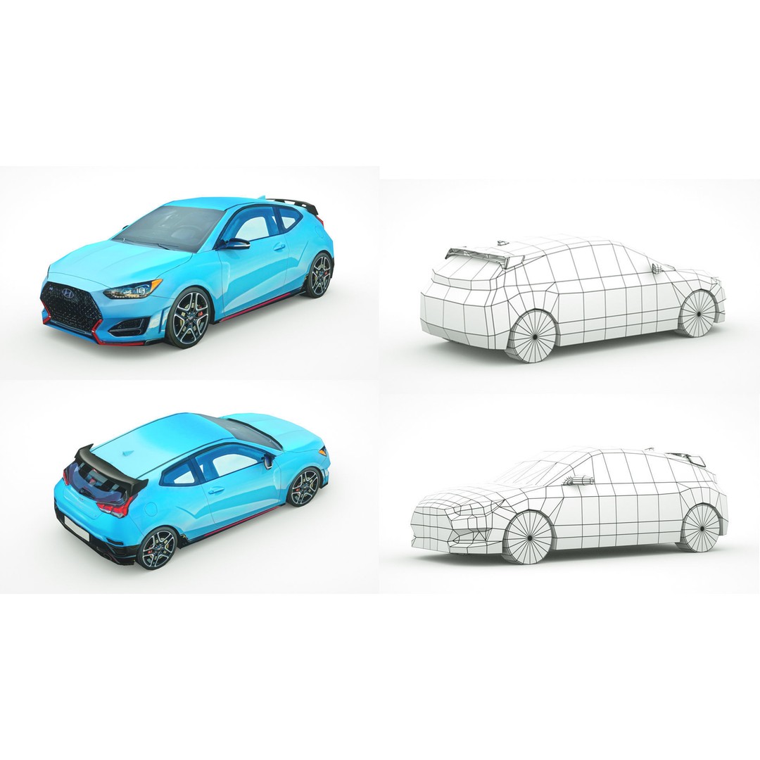 25 Low Poly Hatchbacks 3D Model – Game Ready Vehicles, FBX - View 32