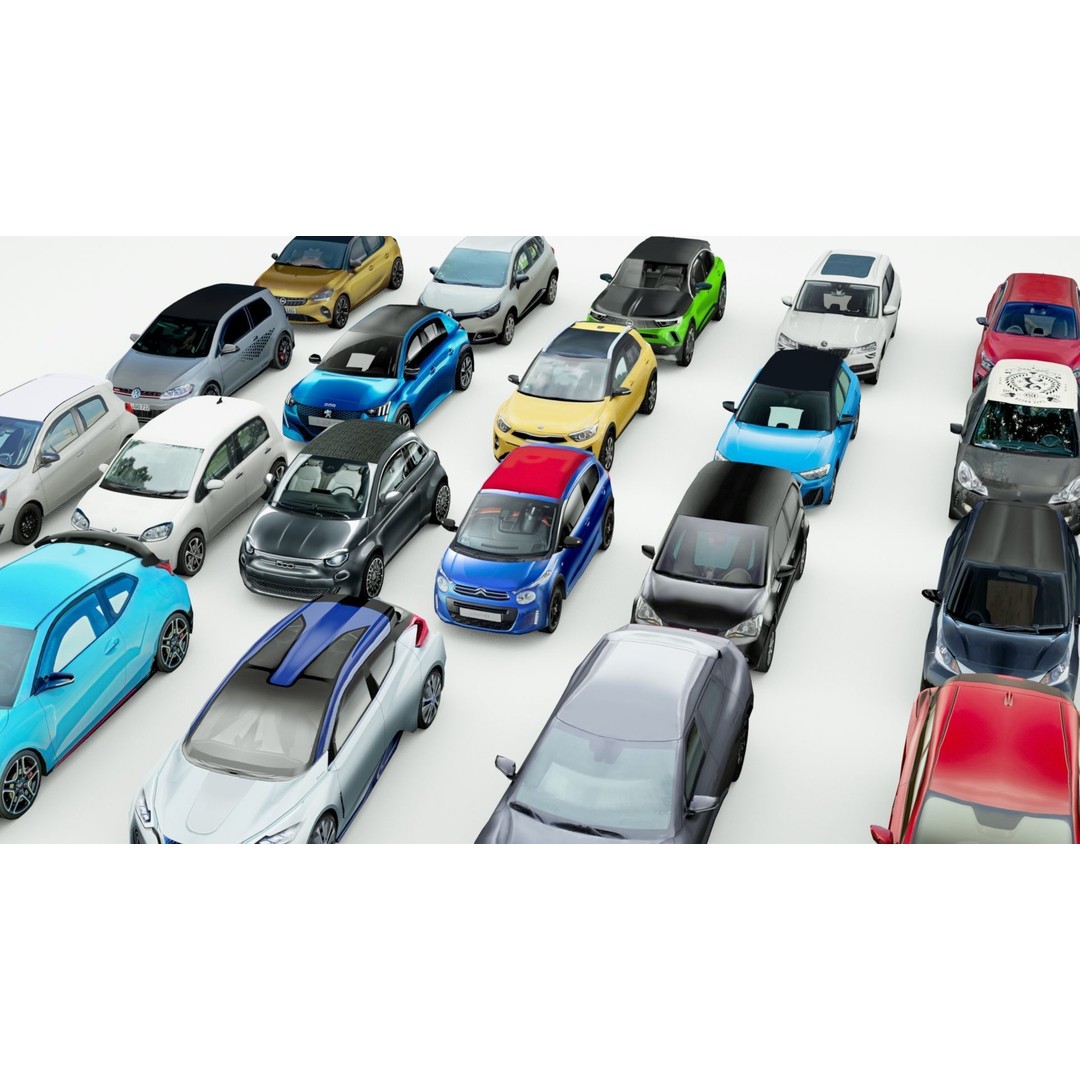 25 Low Poly Hatchbacks 3D Model – Game Ready Vehicles, FBX - View 4