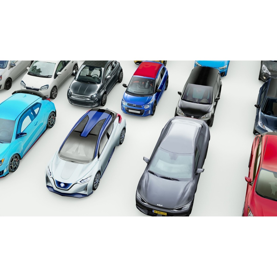 25 Low Poly Hatchbacks 3D Model – Game Ready Vehicles, FBX - View 7