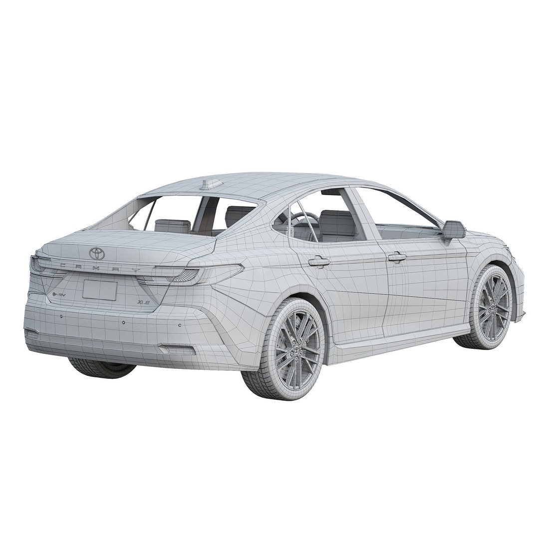 Toyota Camry Hybrid XLE 2025 3D Model – PBR Game-Ready FBX Asset