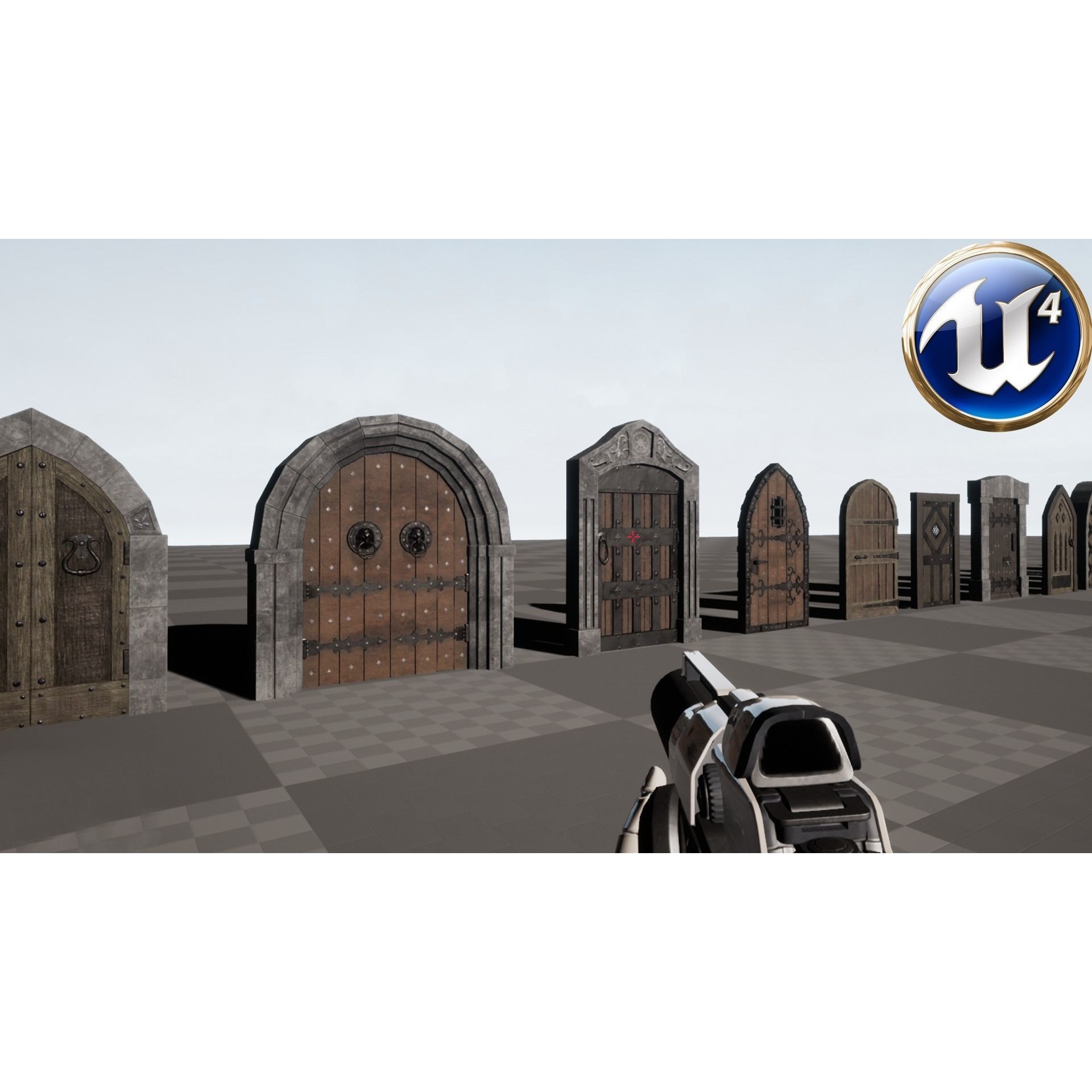 Medieval Door Pack - Low-Poly Game-Ready 3D Model - View 4