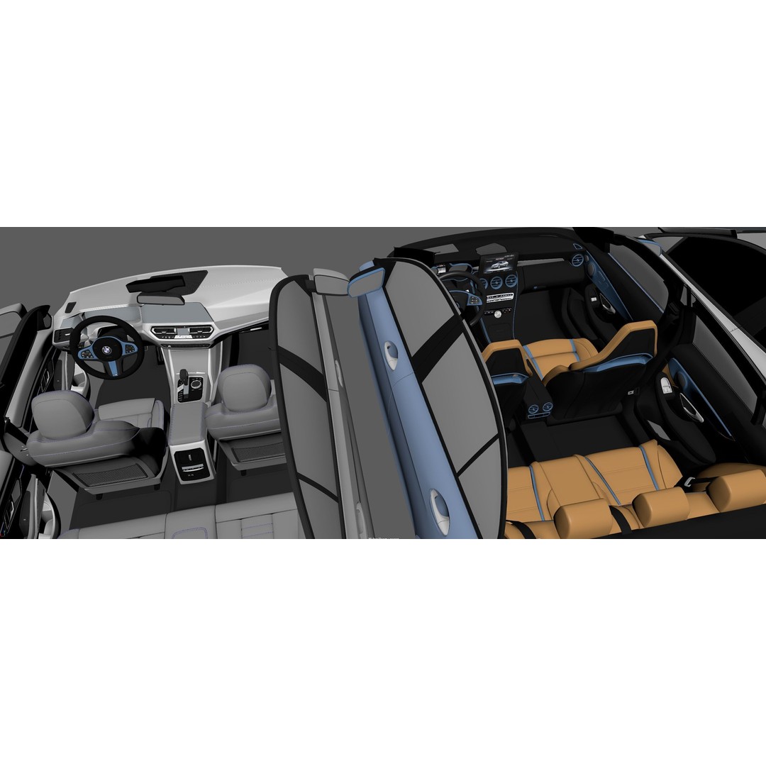 Sedan Interior 3D Model – Highly Detailed Game-Ready Bundle, FBX, OBJ - View 25