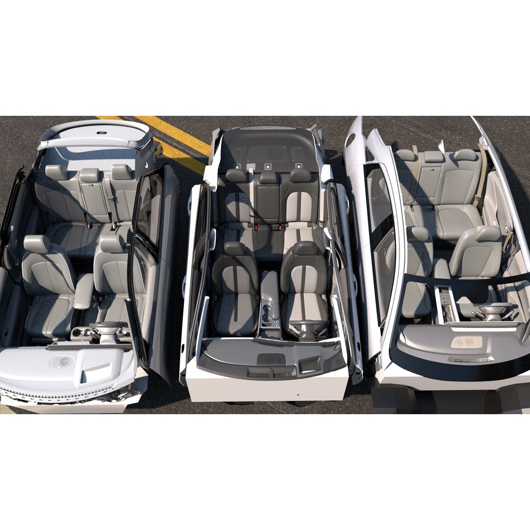 Sedan Interior 3D Model – Highly Detailed Game-Ready Bundle, FBX, OBJ - View 4