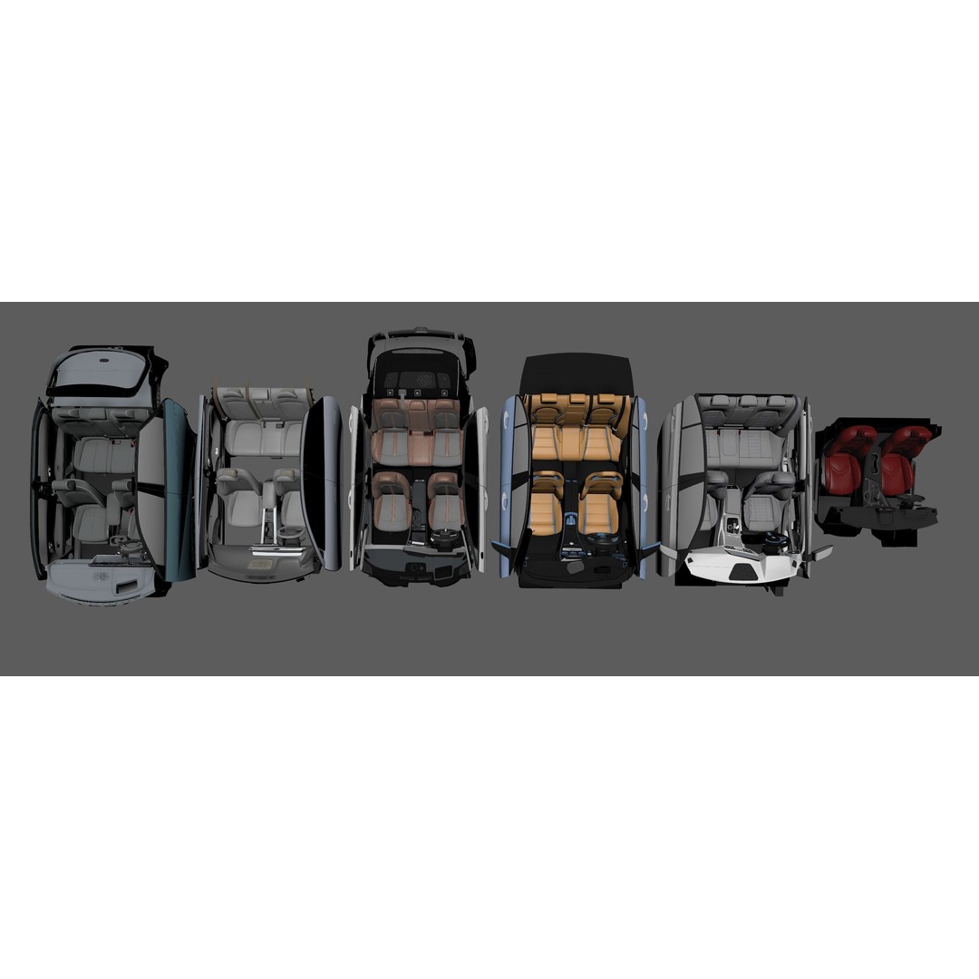 Sedan Interior 3D Model – Highly Detailed Game-Ready Bundle, FBX, OBJ - View 8
