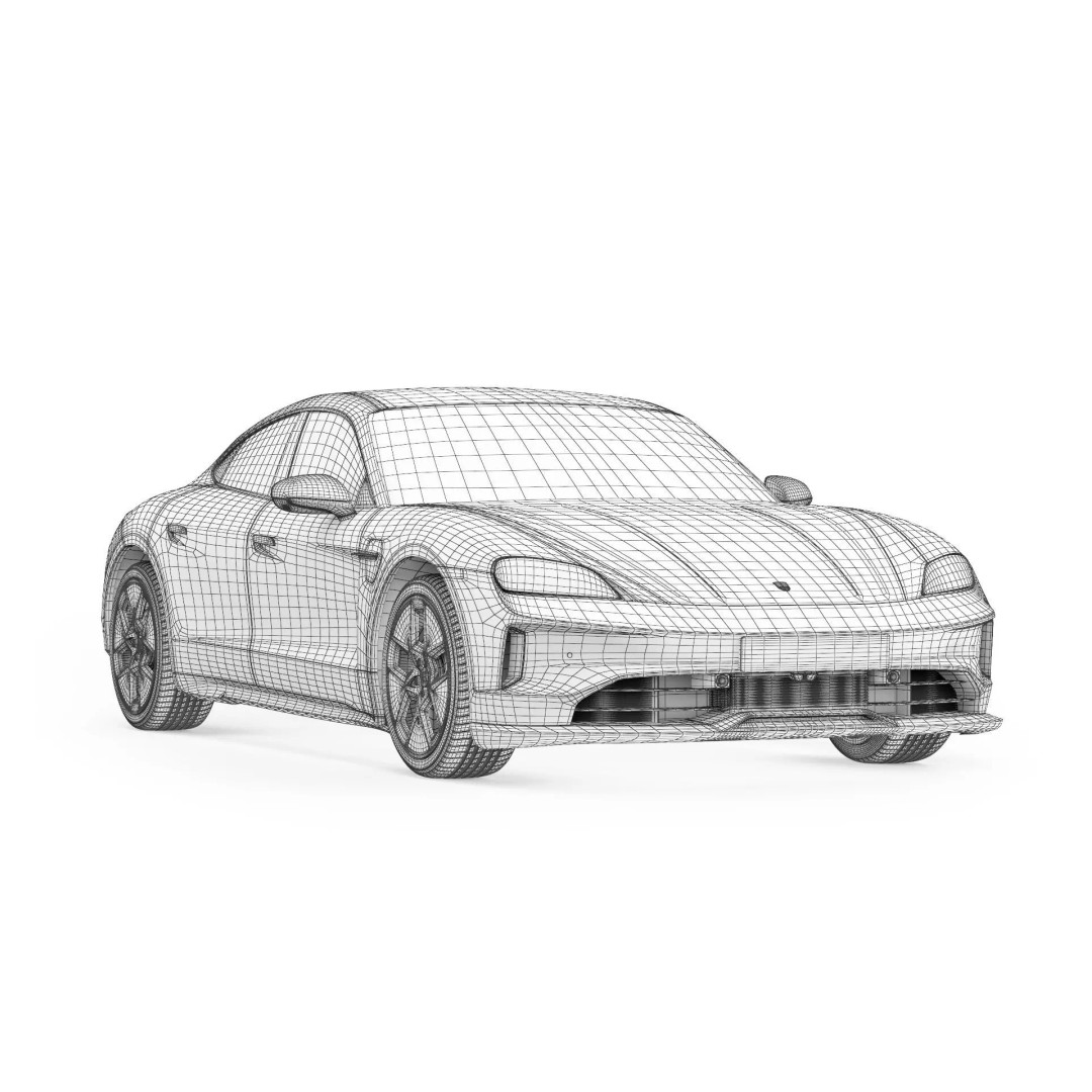 Porsche Taycan 2025 3D Model – High Poly Sport Car Asset, FBX/OBJ - View 13