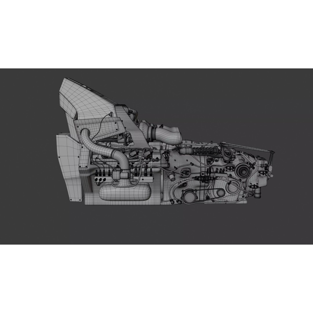 Twin Turbo Hybrid V8 Engine 3D Model – High Detail PBR Asset, FBX - View 15