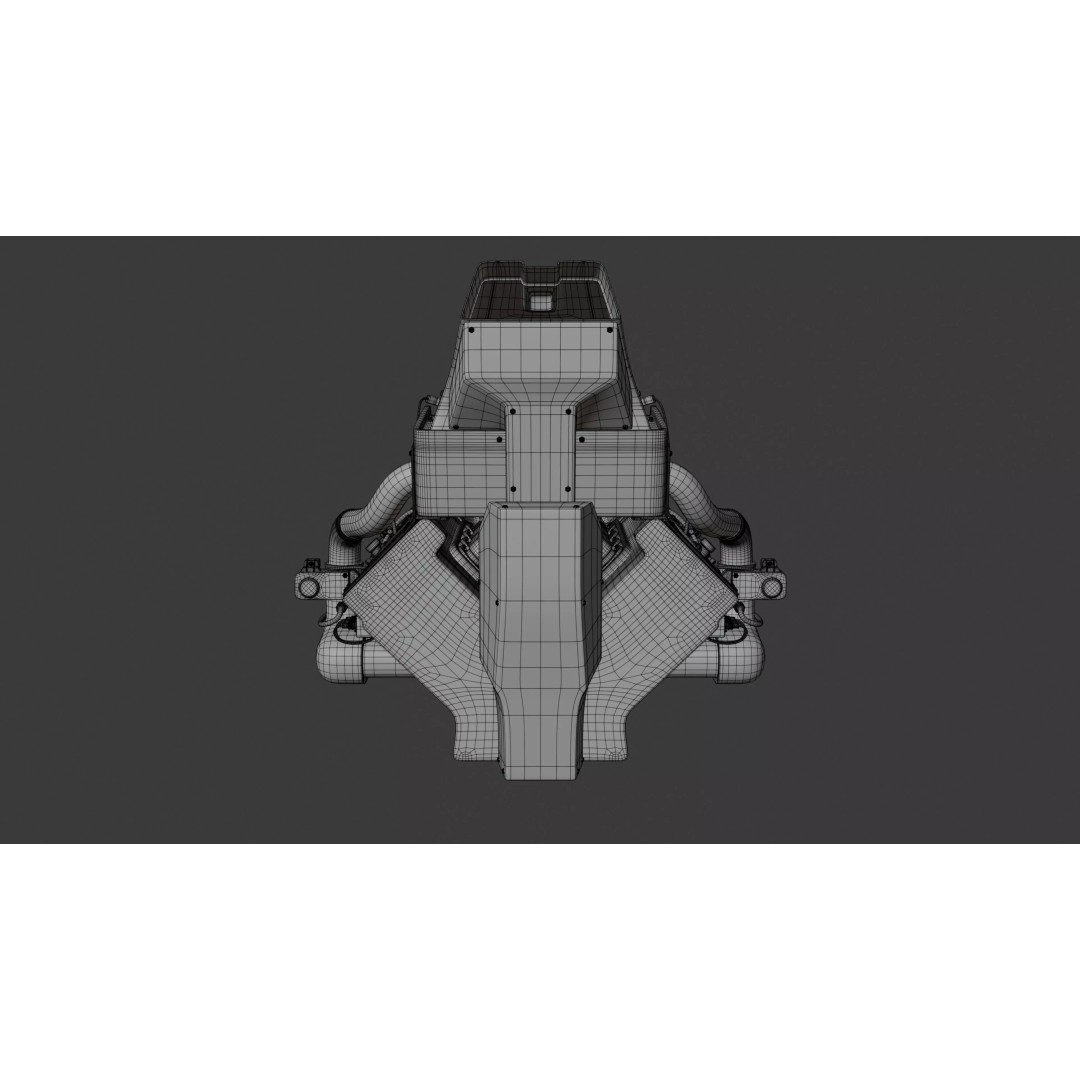 Twin Turbo Hybrid V8 Engine 3D Model – High Detail PBR Asset, FBX - View 16