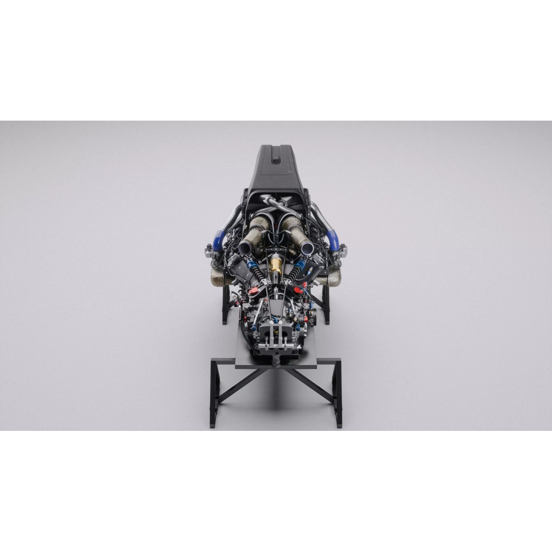 Twin Turbo Hybrid V8 Engine 3D Model – High Detail PBR Asset, FBX - View 3