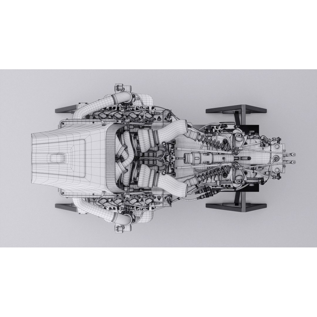 Twin Turbo Hybrid V8 Engine 3D Model – High Detail PBR Asset, FBX - View 6
