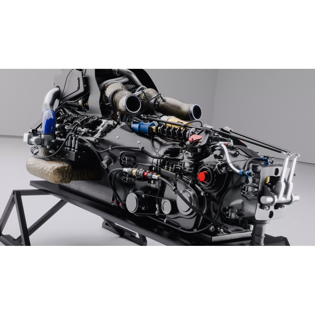Twin Turbo Hybrid V8 Engine 3D Model – High Detail PBR Asset, FBX - View 7