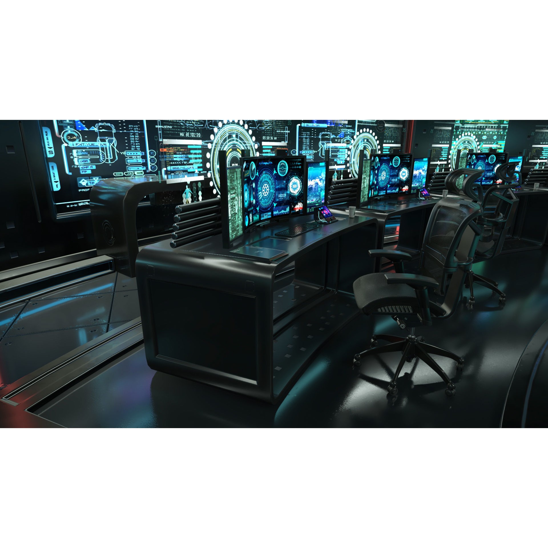 Sci Fi Interior Station - PBR Game-Ready 3D Model - View 12