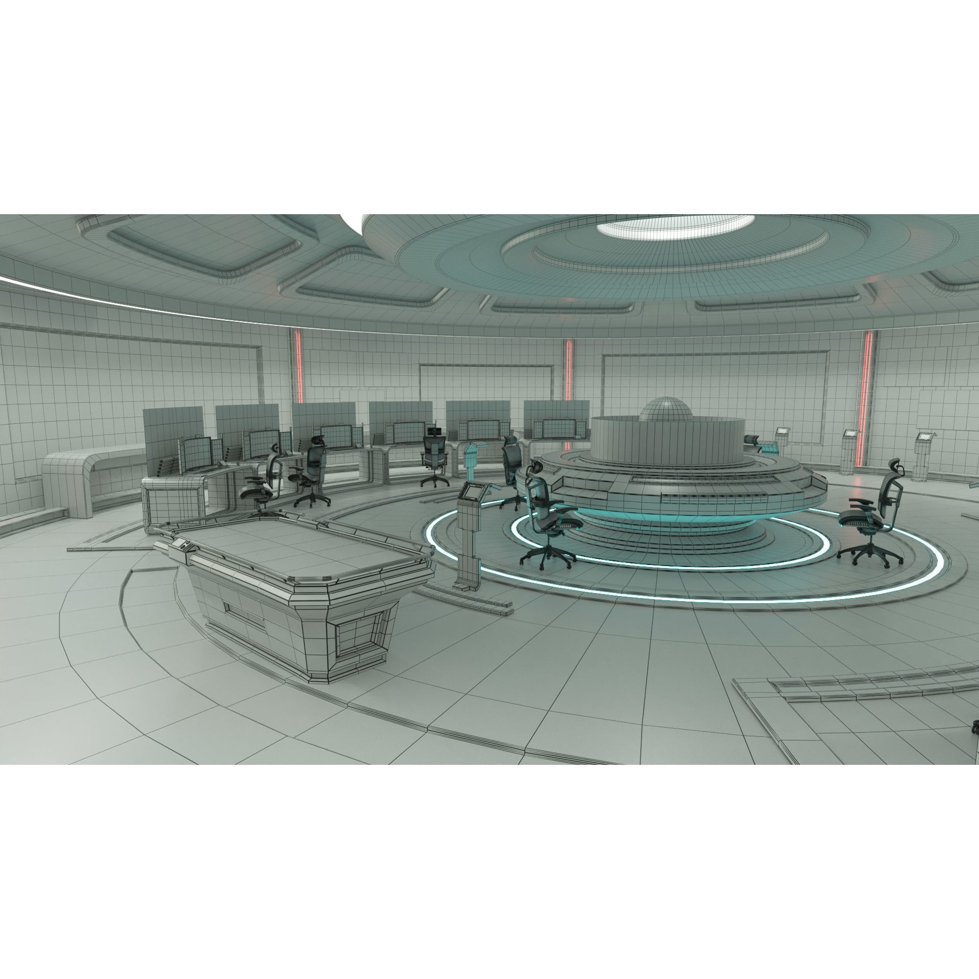 Sci Fi Interior Station - PBR Game-Ready 3D Model - View 14