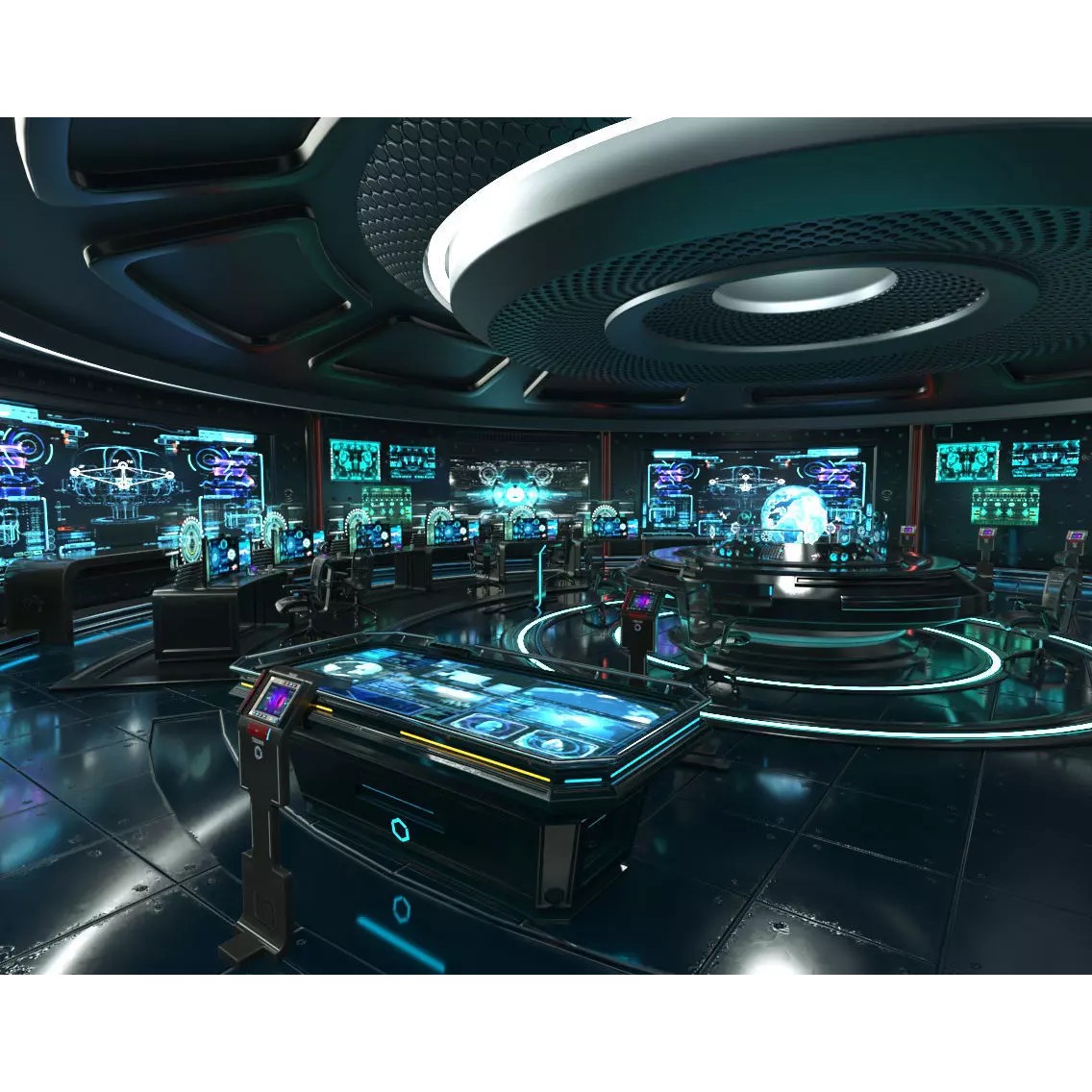 Sci Fi Interior Station - PBR Game-Ready 3D Model - View 2