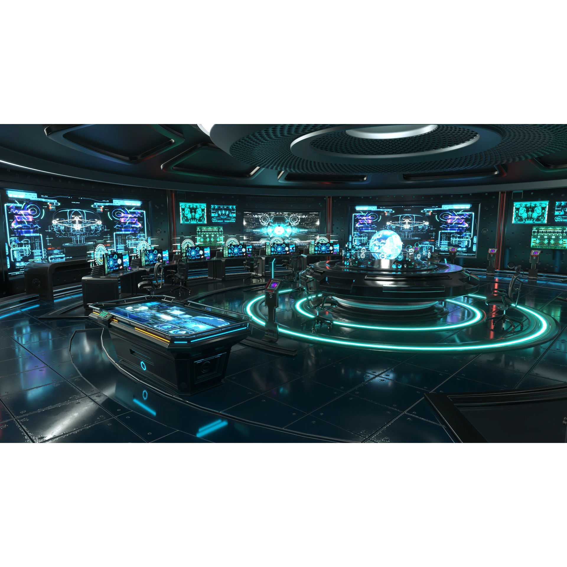 Sci Fi Interior Station - PBR Game-Ready 3D Model - View 3